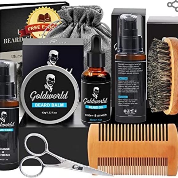 Gold World Beard Kit Other - Beard & Grooming & Growth Kit,Beard w/2 Packs Beard